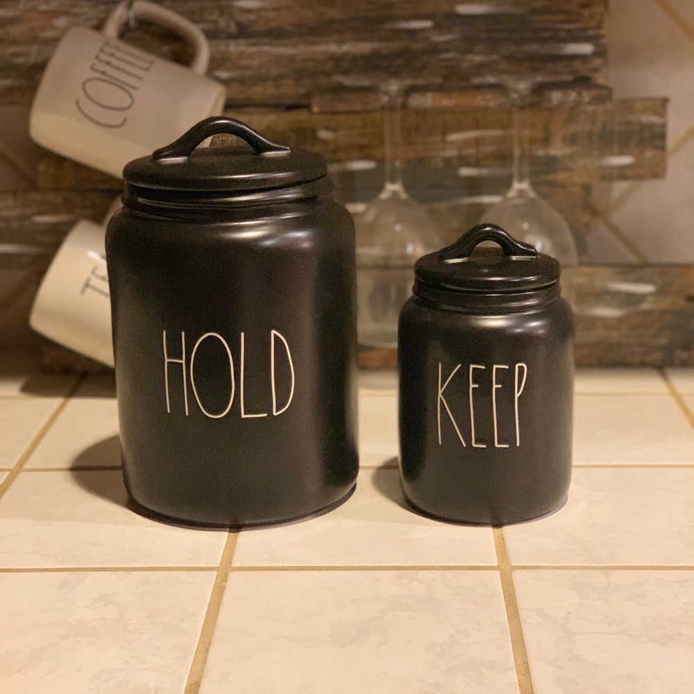 Rae Dunn HOLD & KEEP canisters
